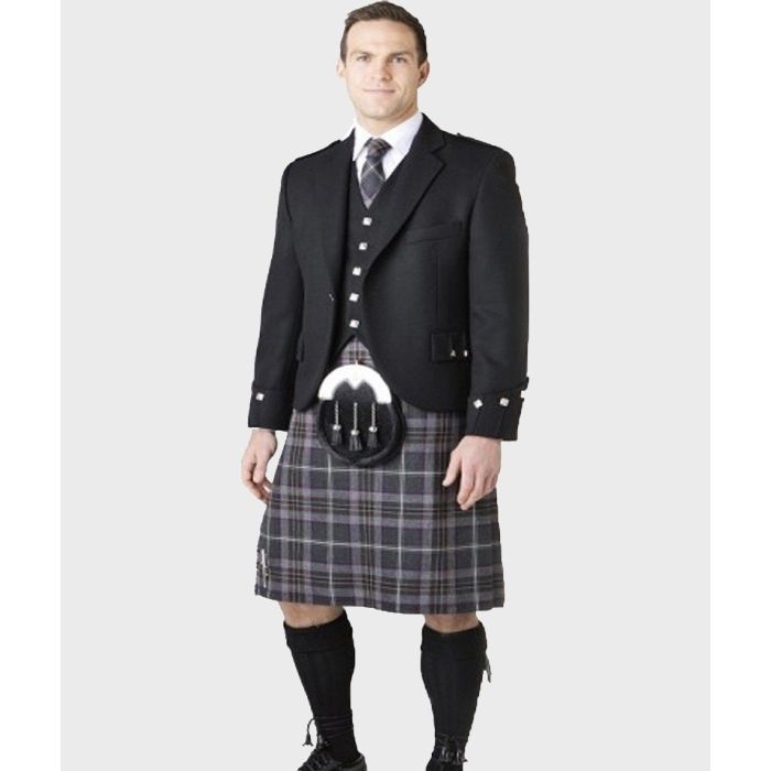 Black Argyle Kilt Outfit Package Deluxe - Scottish National Kilt Outfit ...